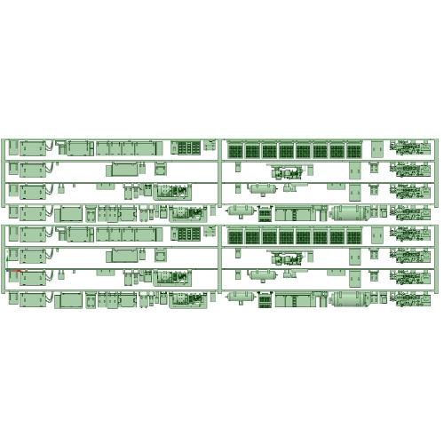 HO-NS51-01：5100系 床下機器4連×2セット【武蔵模型工房　HO鉄道模型】